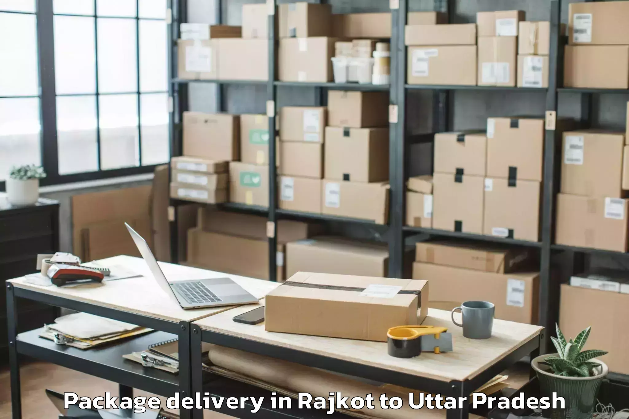 Professional Rajkot to Chillupar Package Delivery